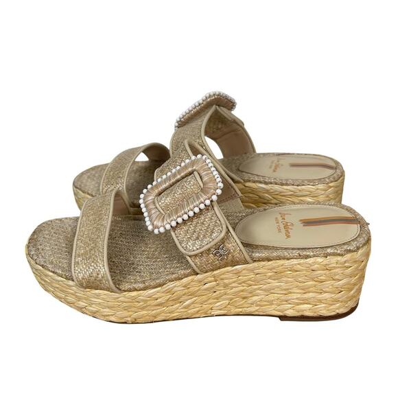 Sam Edelman Chase Espadrille Wedge Platform Sandal Buckle Size 9 - Picture 3 of 9